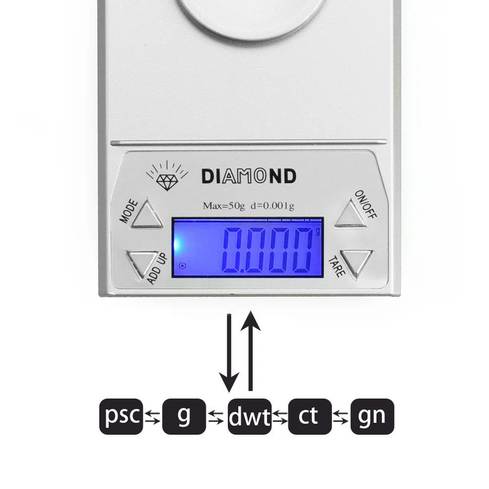 0.001g Diamond Milligram Digital Precision Pocket Scale 50 Gram - Image 3