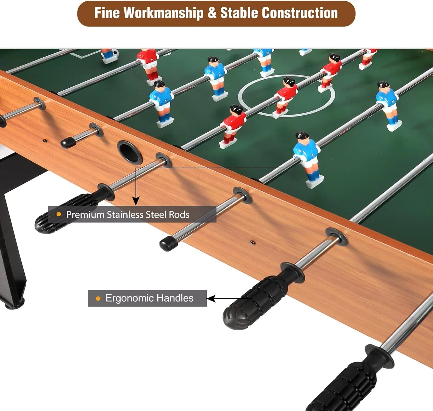 1.2m Foosball Soccer Table Home Football Game - Image 4