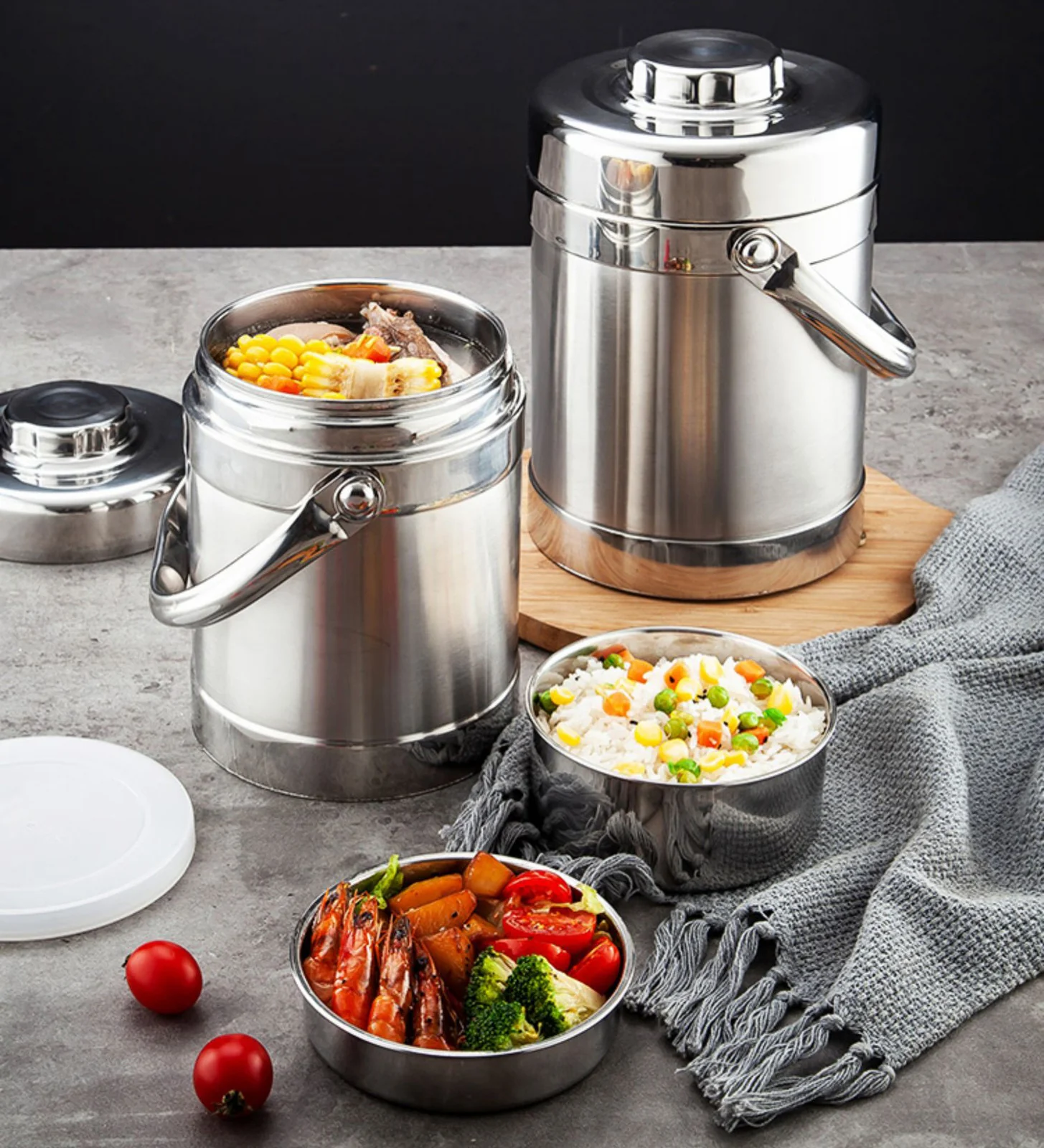 1.4L Stainless Steel Insulated Portable Thermos Food Jar Lunchbox Containers - Image 5