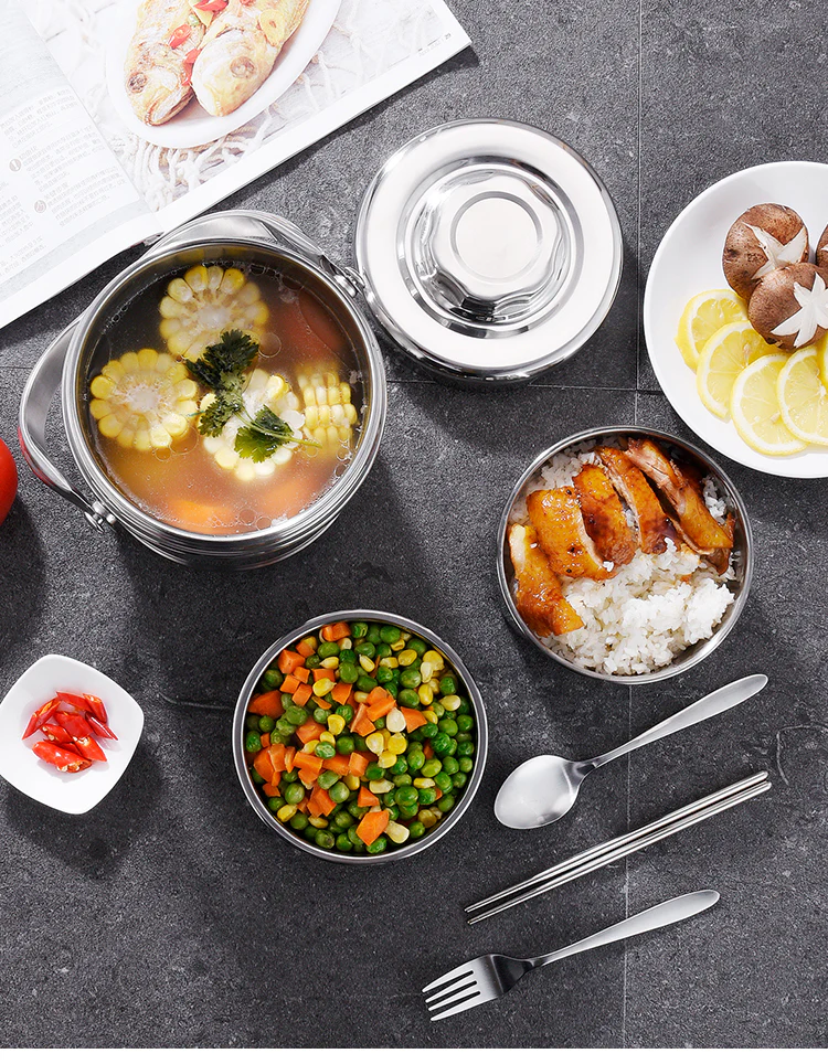 1.4L Stainless Steel Insulated Portable Thermos Food Jar Lunchbox Containers - Image 7