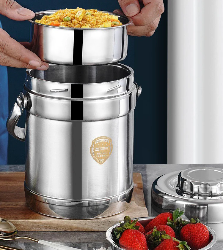 1.4L Stainless Steel Insulated Portable Thermos Food Jar Lunchbox Containers - Image 9