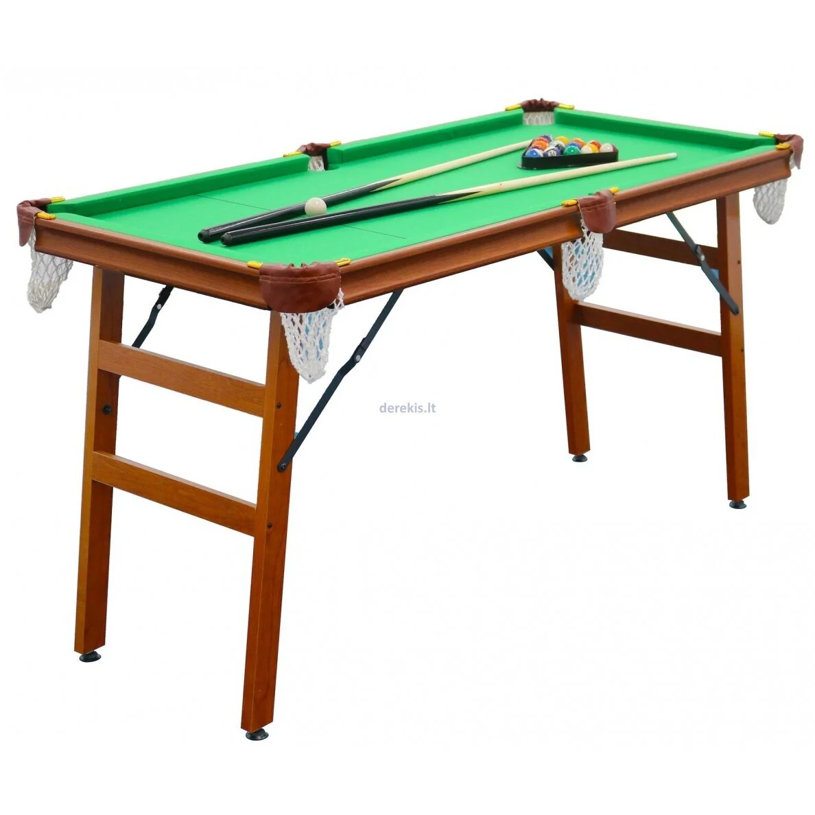 1.4m Pool Table Billiard Snooker Wood & Steel Foldable Game Table with Accessories - Image 12