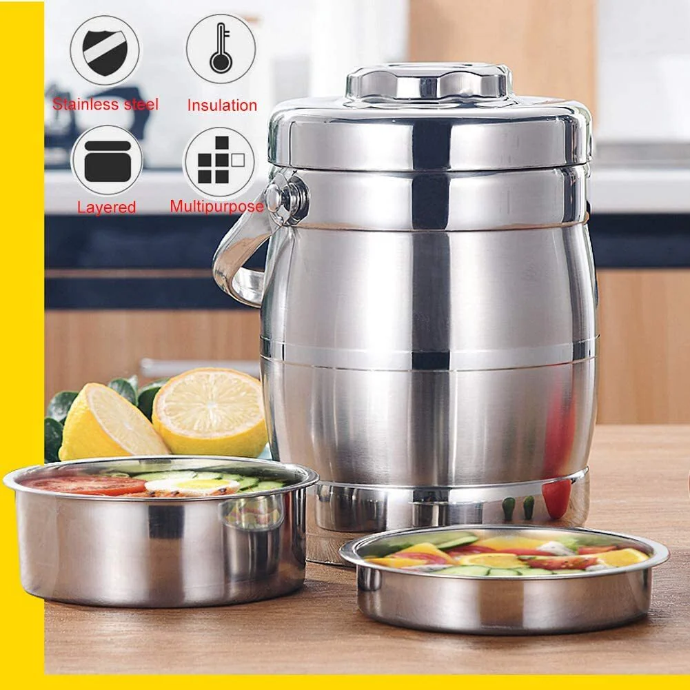 1.6L Stainless Steel Vacuum Insulated Portable Thermos Food Jar Lunchbox Containers - Image 3