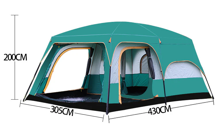 10-Person Large Family Outdoor Dome Camping Tent with Porch - Image 11