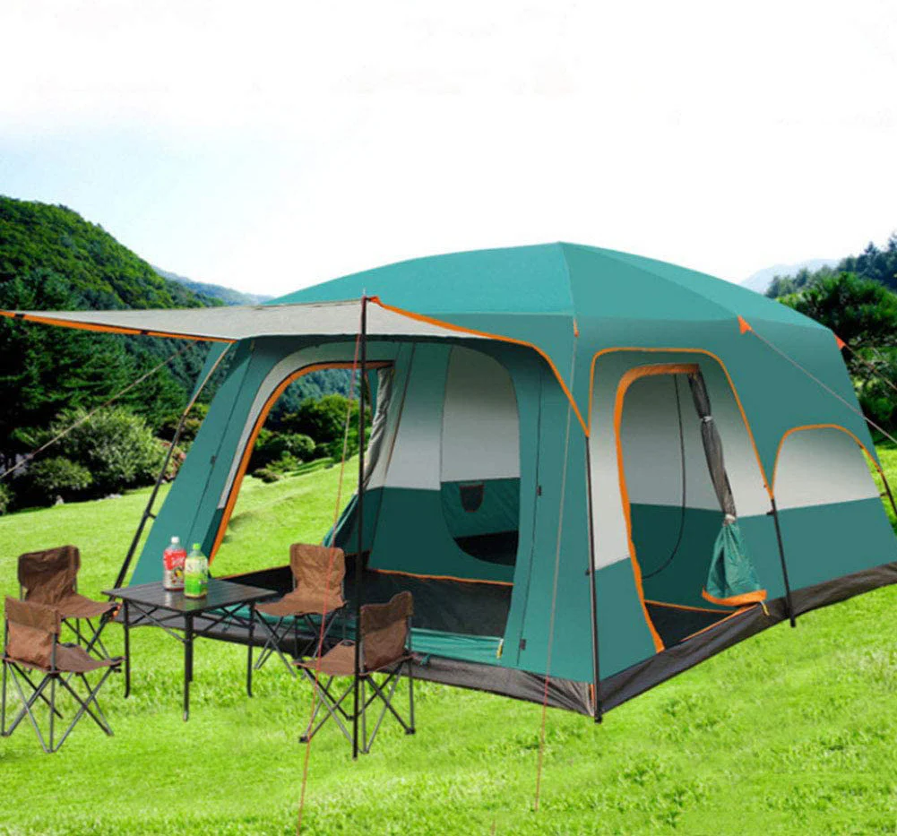 10-Person Large Family Outdoor Dome Camping Tent with Porch - Image 20