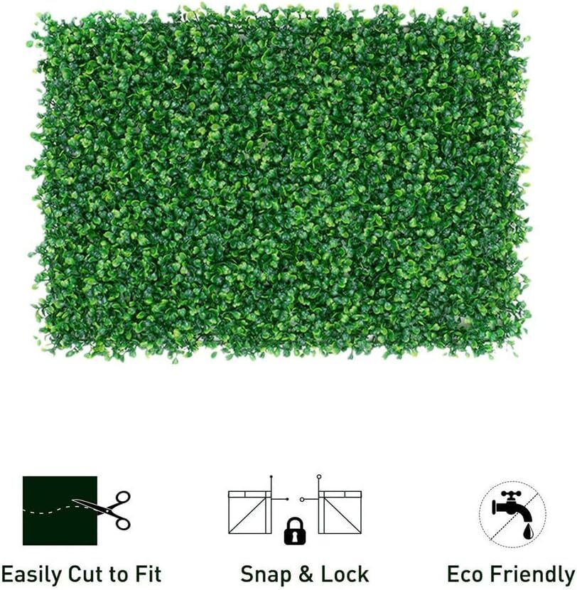 10-Piece Artificial Green Grass Lawn Plants Plastic Turf Hedge Wall (60cm x 40cm) - Image 7