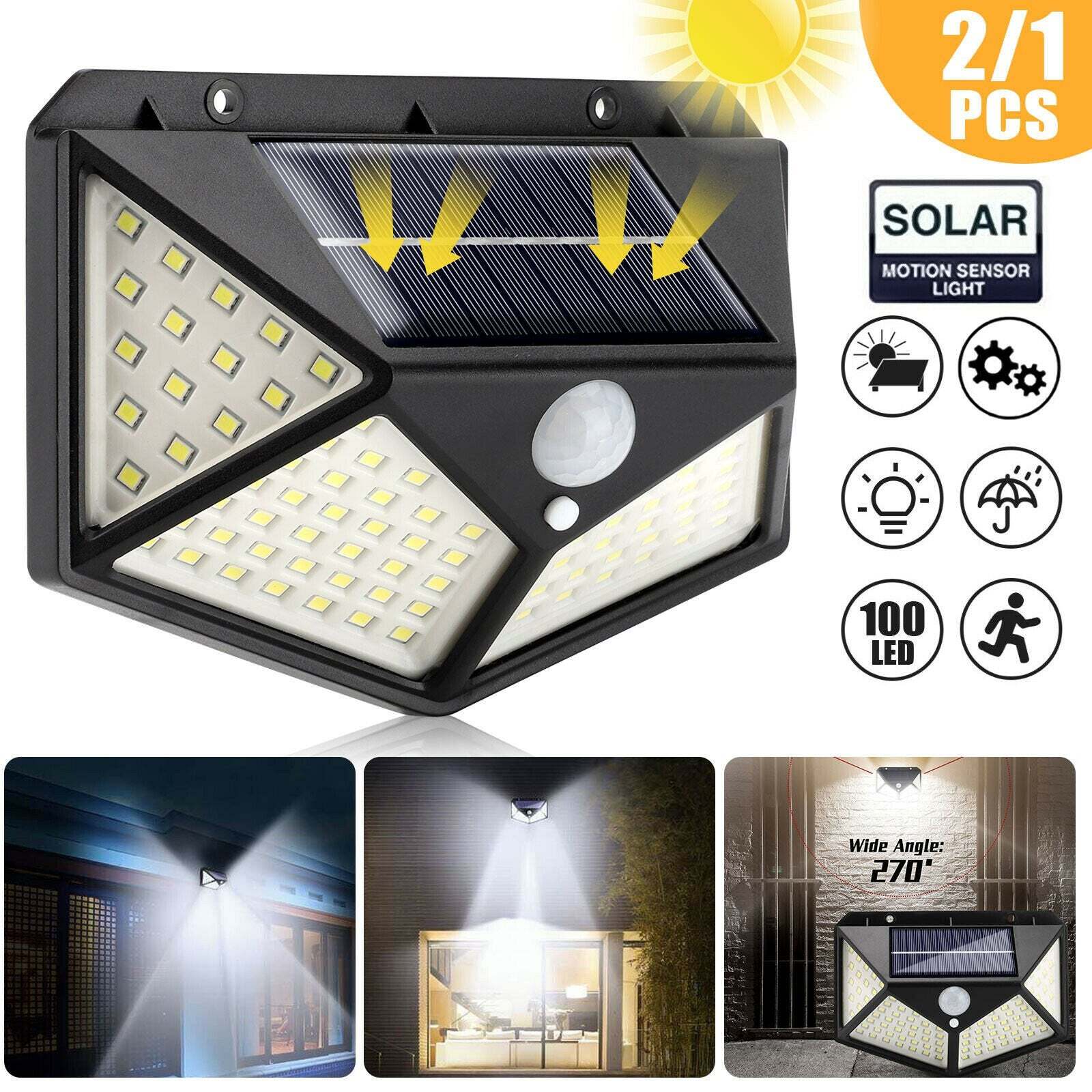 100 LED Motion Sensor Solar Outdoor Security Light - Image 3