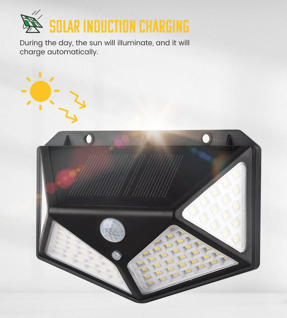 100 LED Motion Sensor Solar Outdoor Security Light - Image 9