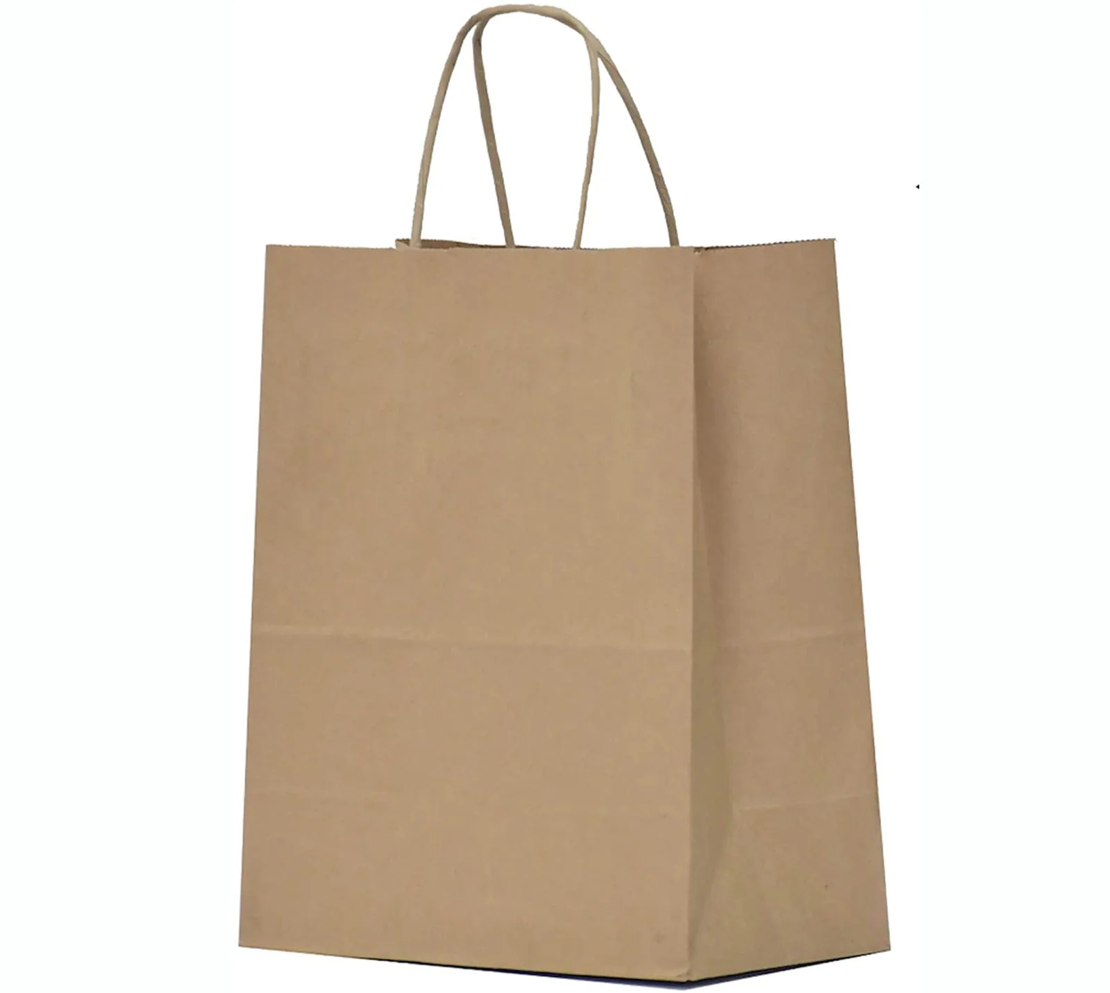 100 X Kraft Paper Bags Bulk Pack Gift Shopping Brown Retail Bag with Handles - Image 6