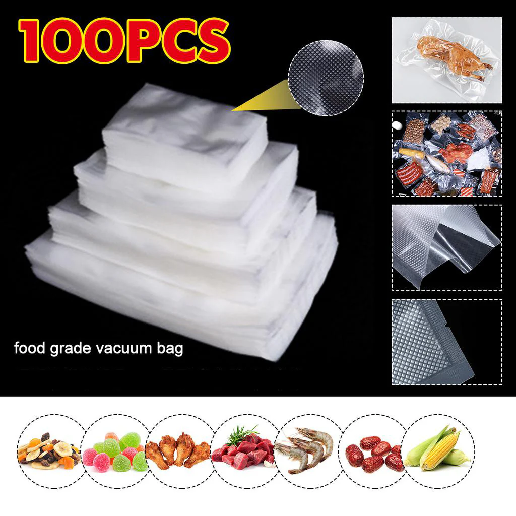 100 X Vacuum Sealer Bags Heat Seal Food Storage Saver (20 x 25cm) - Image 5