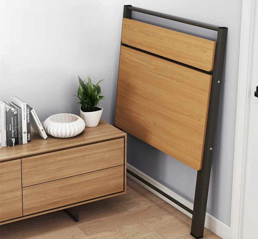 100cm Express Folding Desk with Shelf (Black Walnut) - Image 7