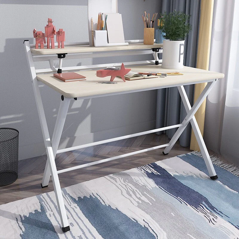 100cm Express Folding Desk with Shelf (White) - Image 3