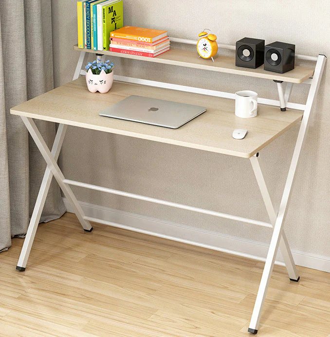 100cm Express Folding Desk with Shelf (White) - Image 6