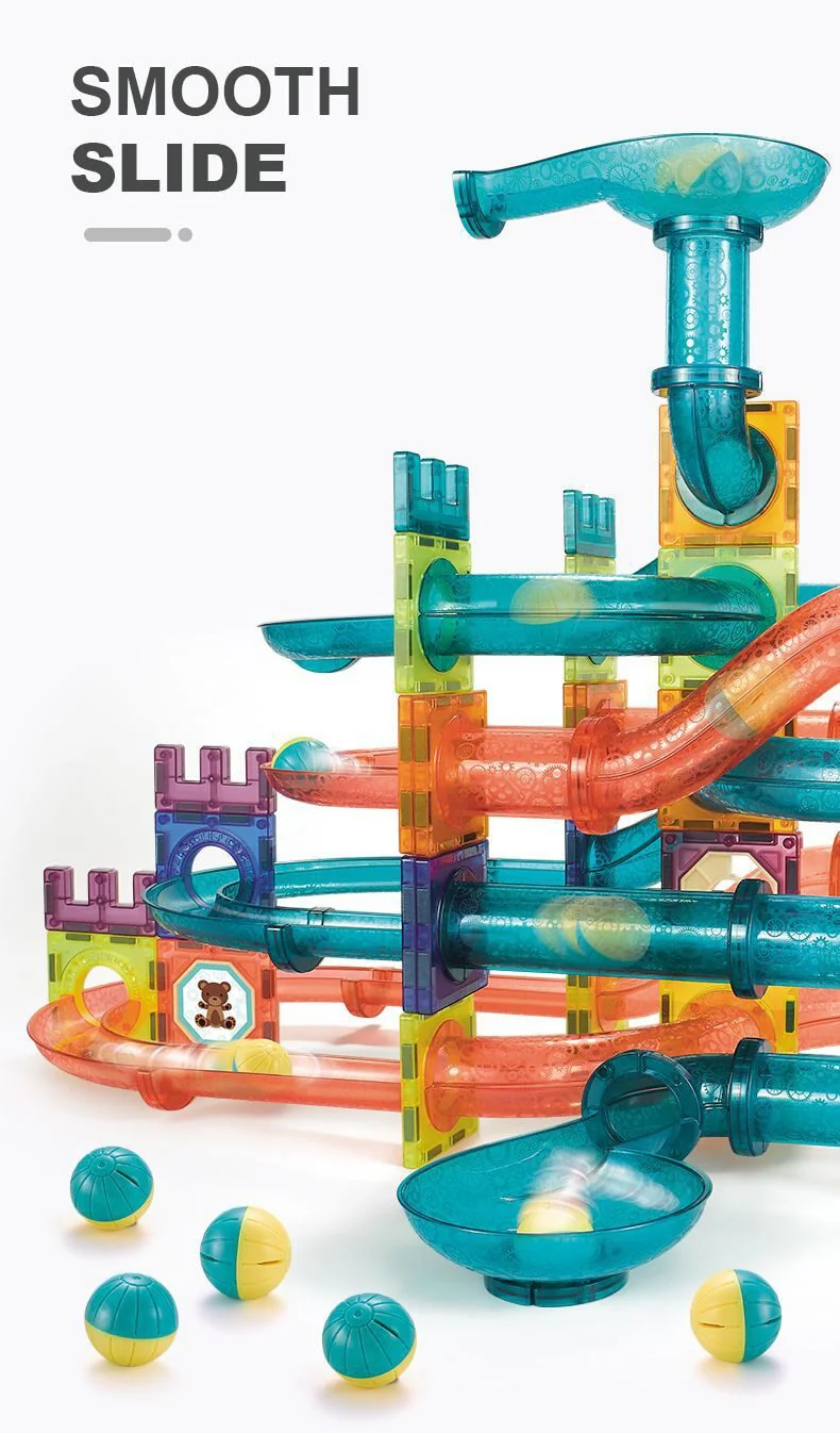 107 PCS Magic Magnetic Tiles Building Blocks 3D Slide Educational Toy Set - Image 7