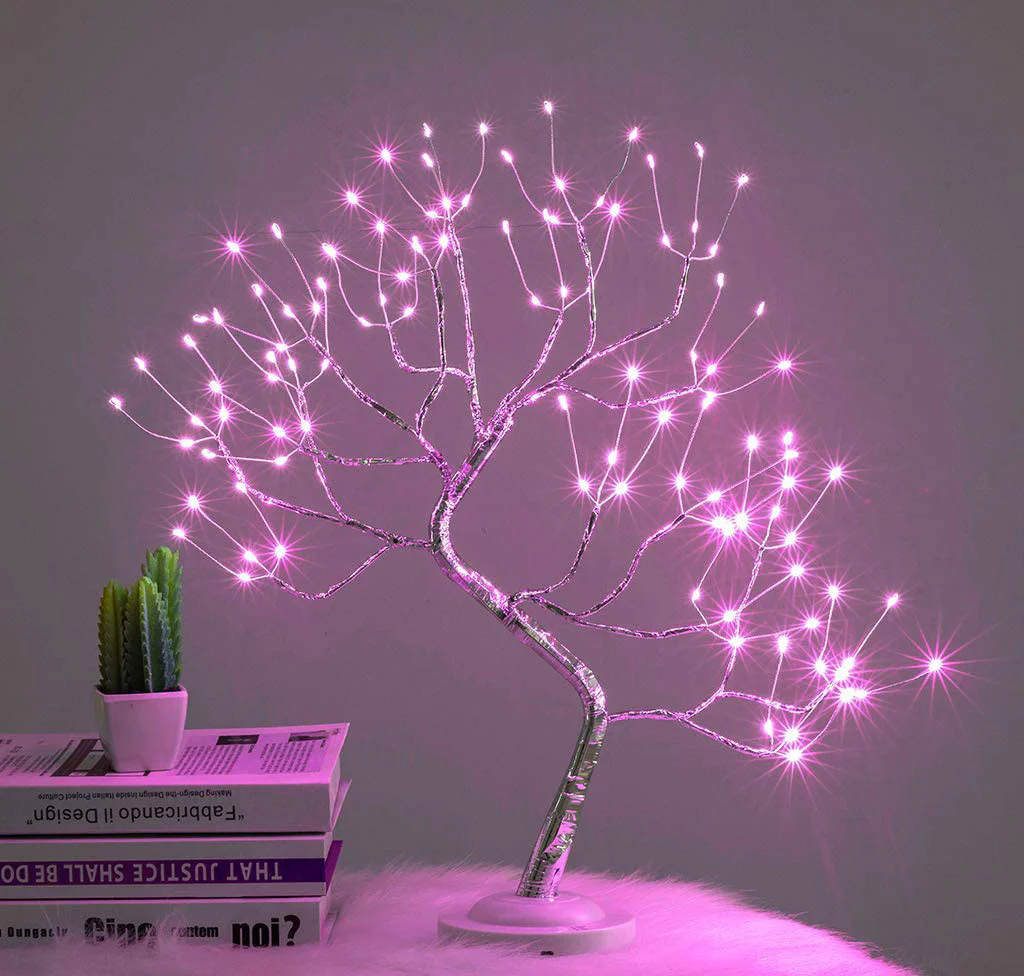 108 LED Firefly Fairy Light Spirit Tree Pink - Image 11