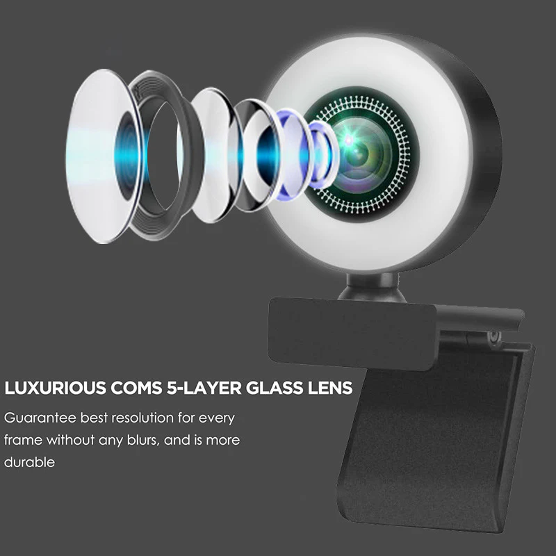 1080p Webcam with Adjustable Ring Light - Image 10