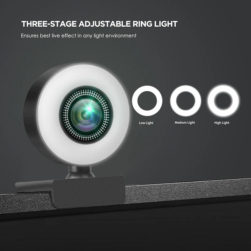 1080p Webcam with Adjustable Ring Light - Image 12