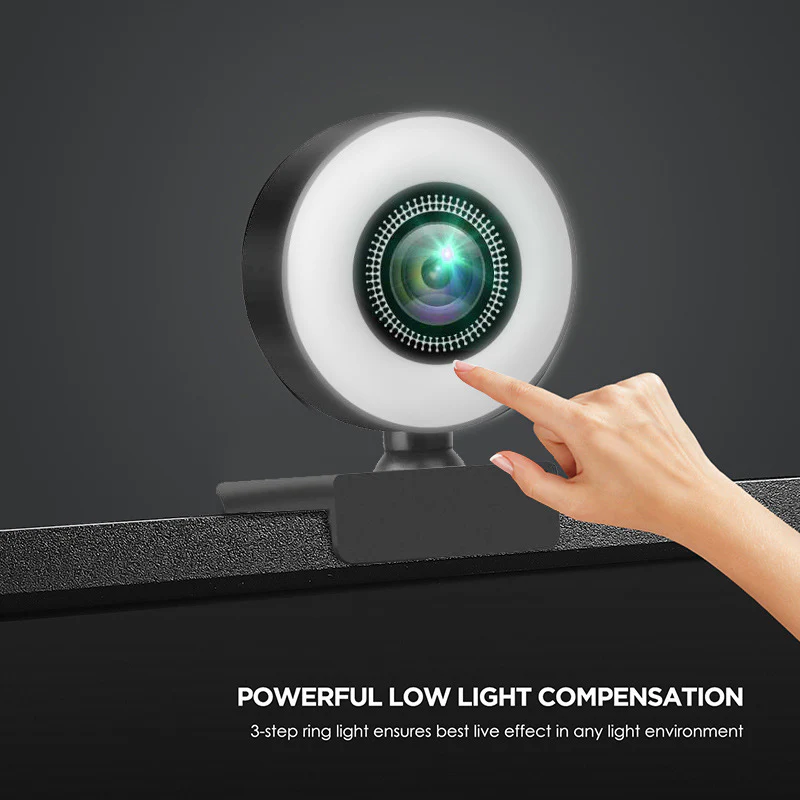 1080p Webcam with Adjustable Ring Light - Image 3
