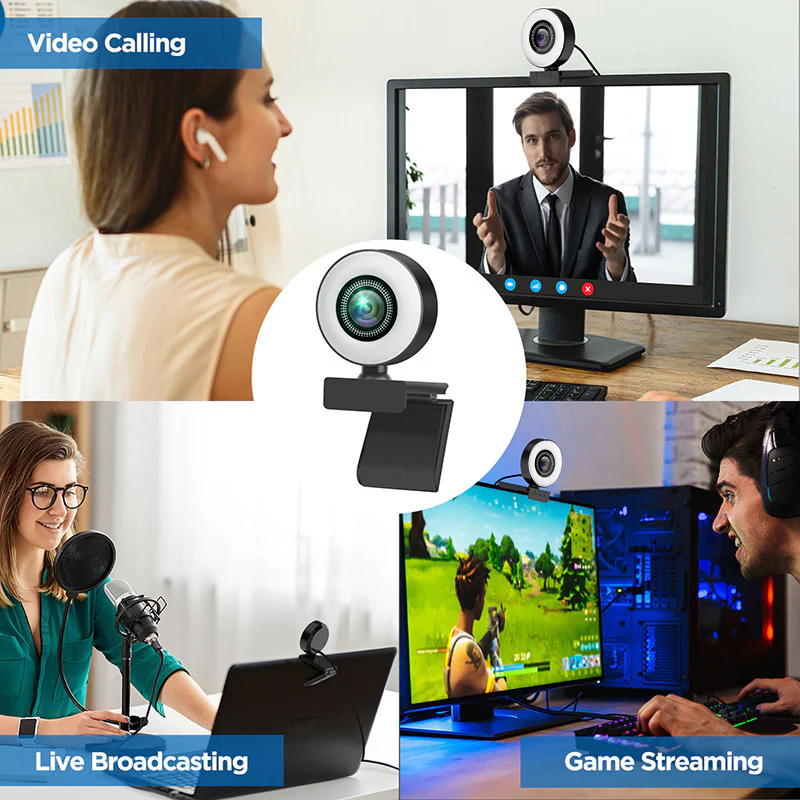 1080p Webcam with Adjustable Ring Light - Image 7