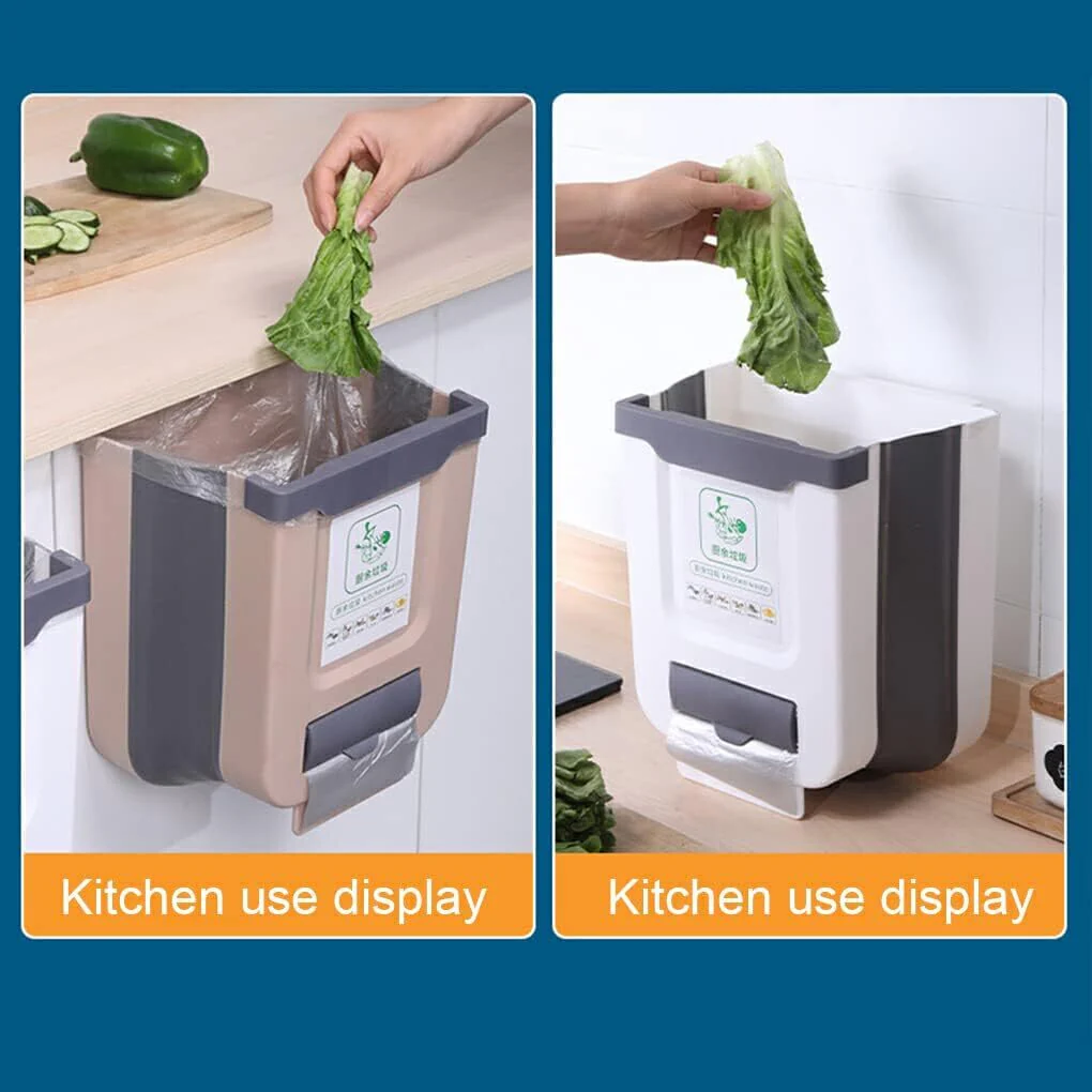 10L Hanging Foldable Kitchen Garbage Rubbish Bin Waste Organiser - Image 15