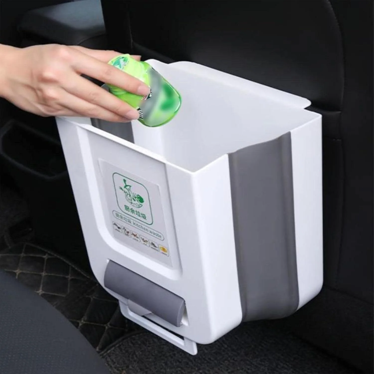 10L Hanging Foldable Kitchen Garbage Rubbish Bin Waste Organiser - Image 5