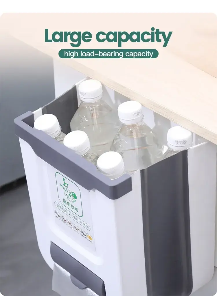 10L Hanging Foldable Kitchen Garbage Rubbish Bin Waste Organiser - Image 6