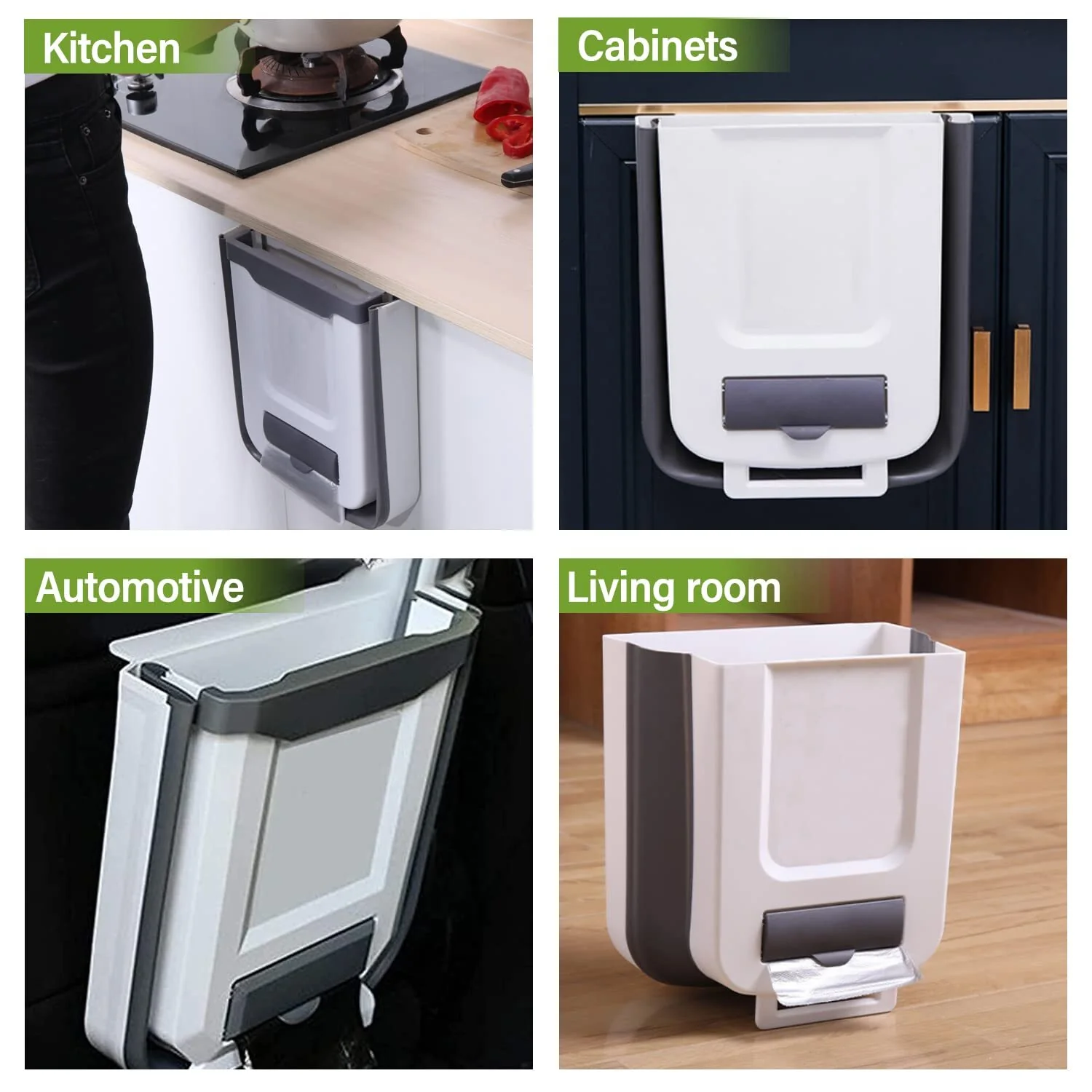 10L Hanging Foldable Kitchen Garbage Rubbish Bin Waste Organiser - Image 7