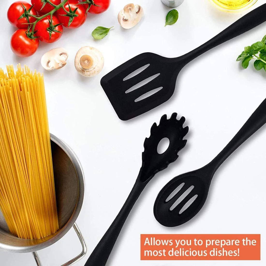 10PC Silicone Kitchen Cooking Baking Utensil Set - Image 13