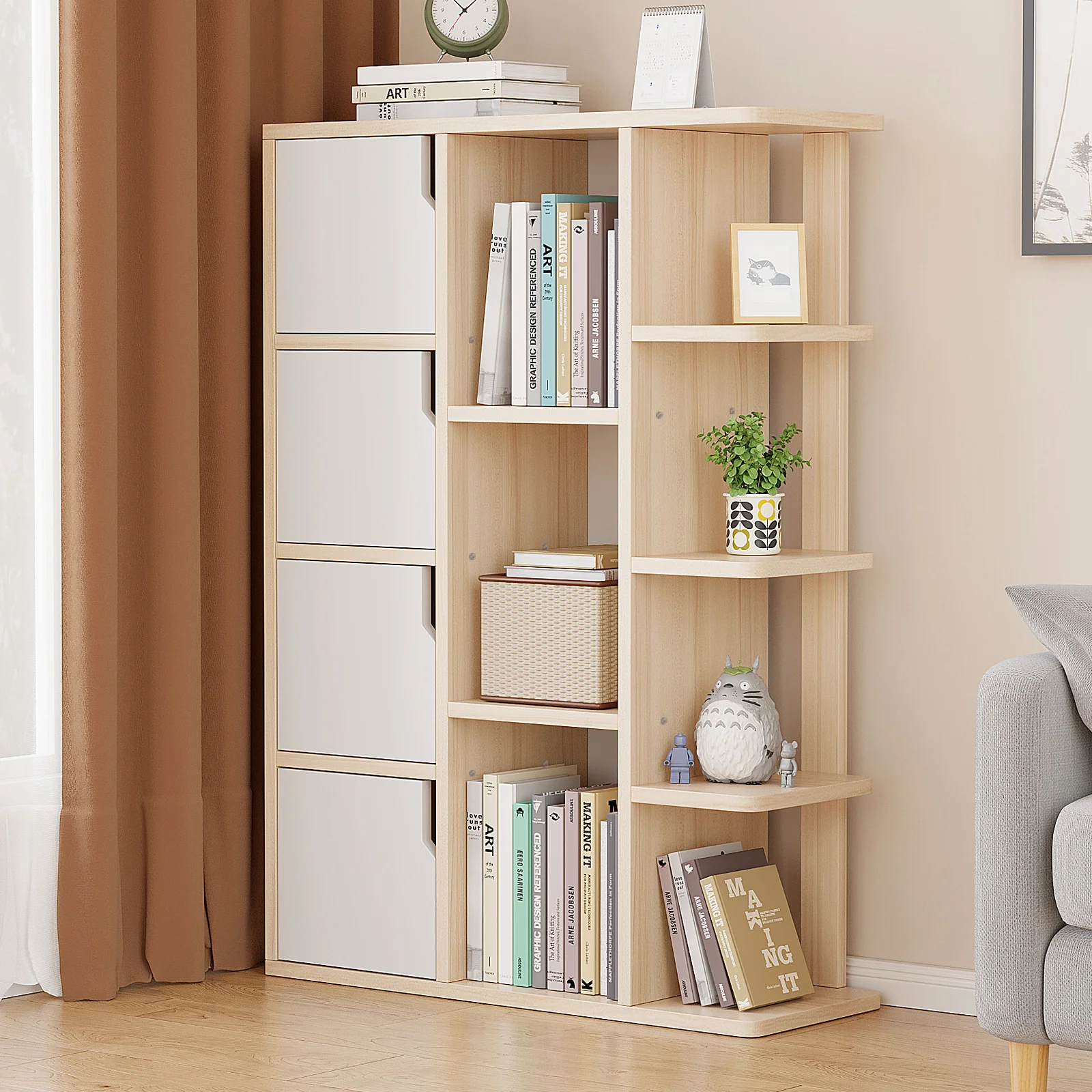 11-Shelf Marvel Organizer Bookcase Storage Display Shelf Cabinet (White Oak) - Image 6