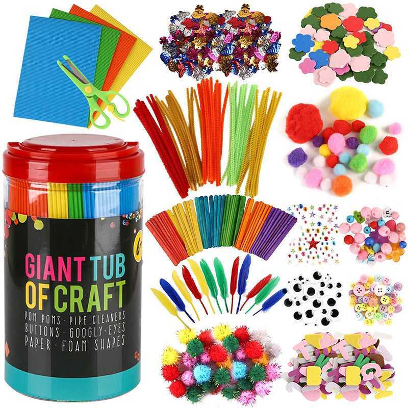 1200PCS+ Giant Tub DIY Material Kit Kids Crafts Art Supplies Jar - Image 11