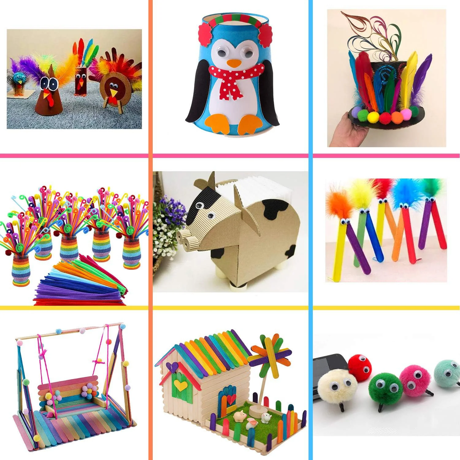 1200PCS+ Giant Tub DIY Material Kit Kids Crafts Art Supplies Jar - Image 7