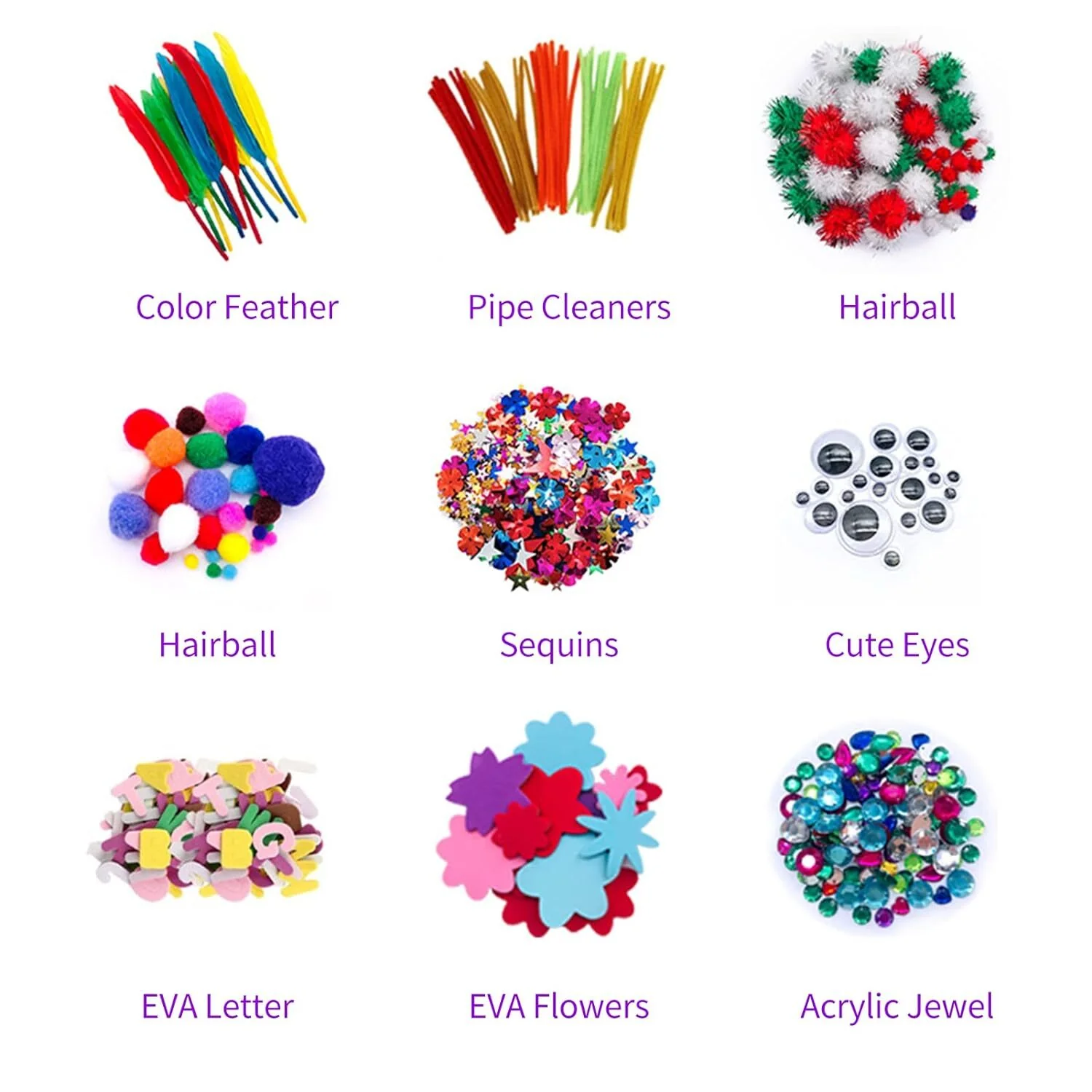 1200PCS+ Giant Tub DIY Material Kit Kids Crafts Art Supplies Jar - Image 8