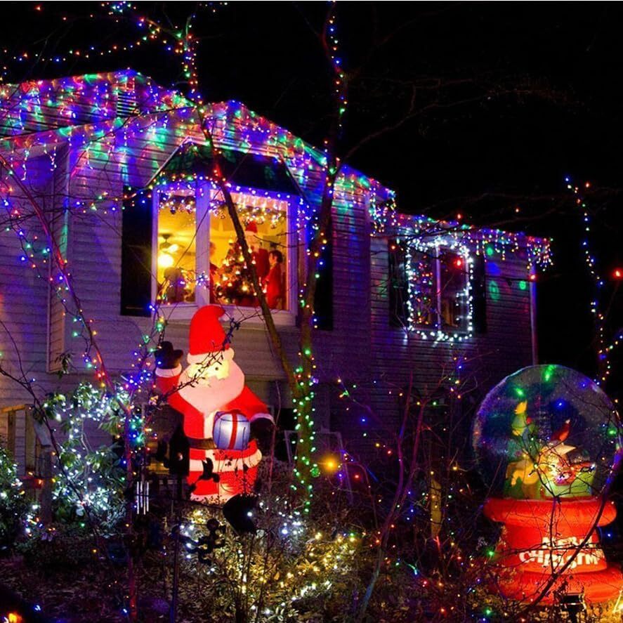 12m 100 LED Solar Powered Multicolour Fairy String Lights Rechargeable Garden Patio Decor - Image 5