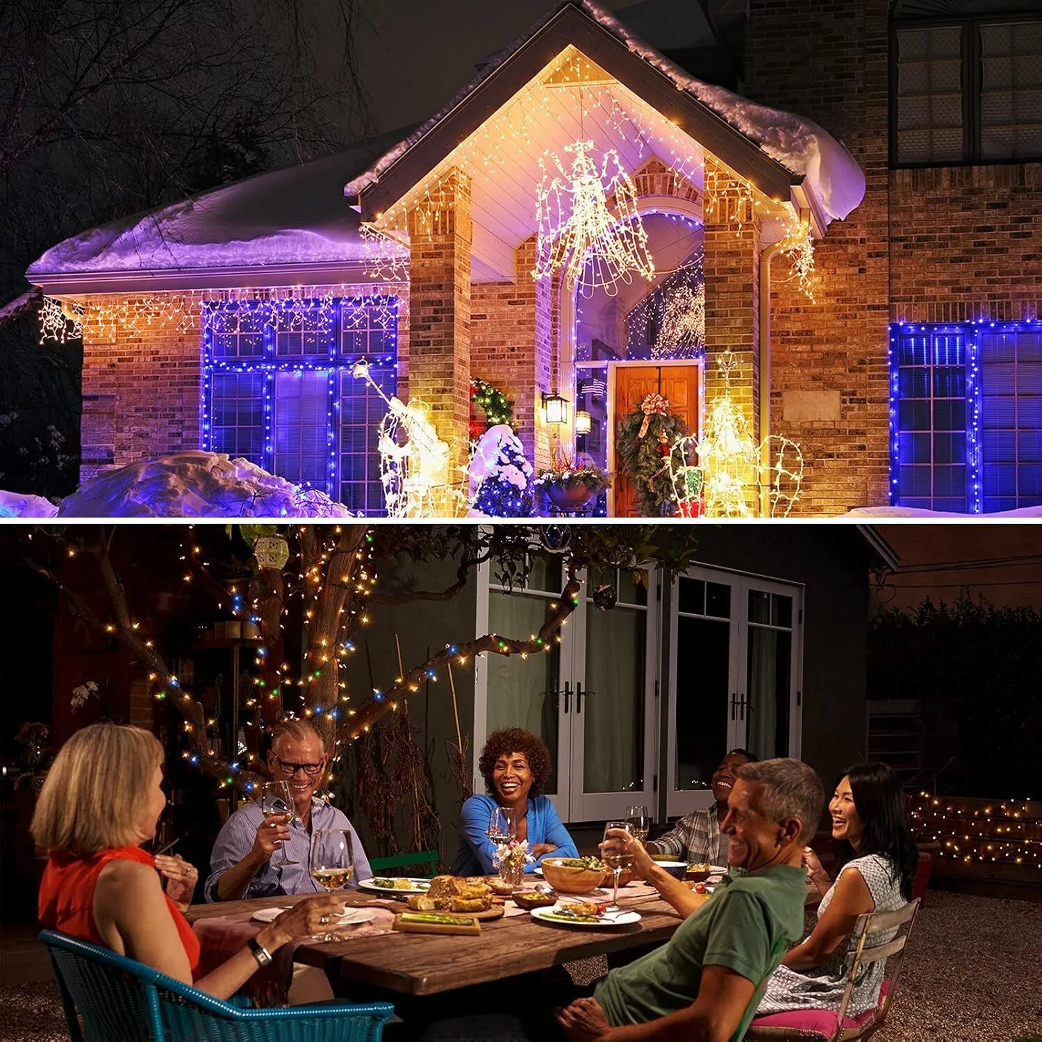 12m 100 LED Solar Powered Multicolour Fairy String Lights Rechargeable Garden Patio Decor - Image 8