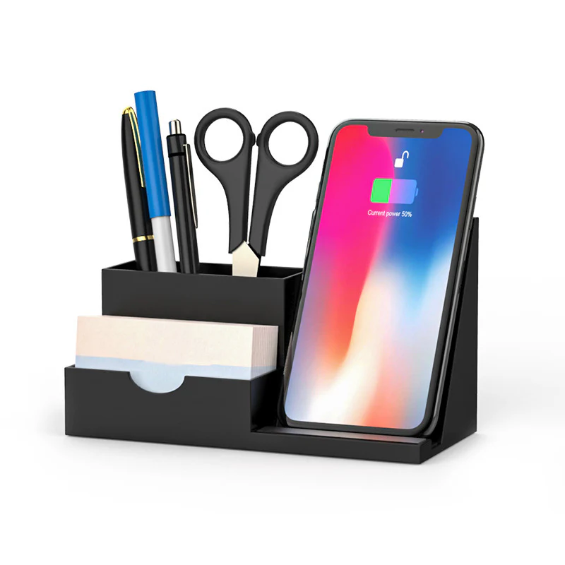 15W Wireless Fast Charger Charging Station and Pen Holder Desk Organizer - Image 12