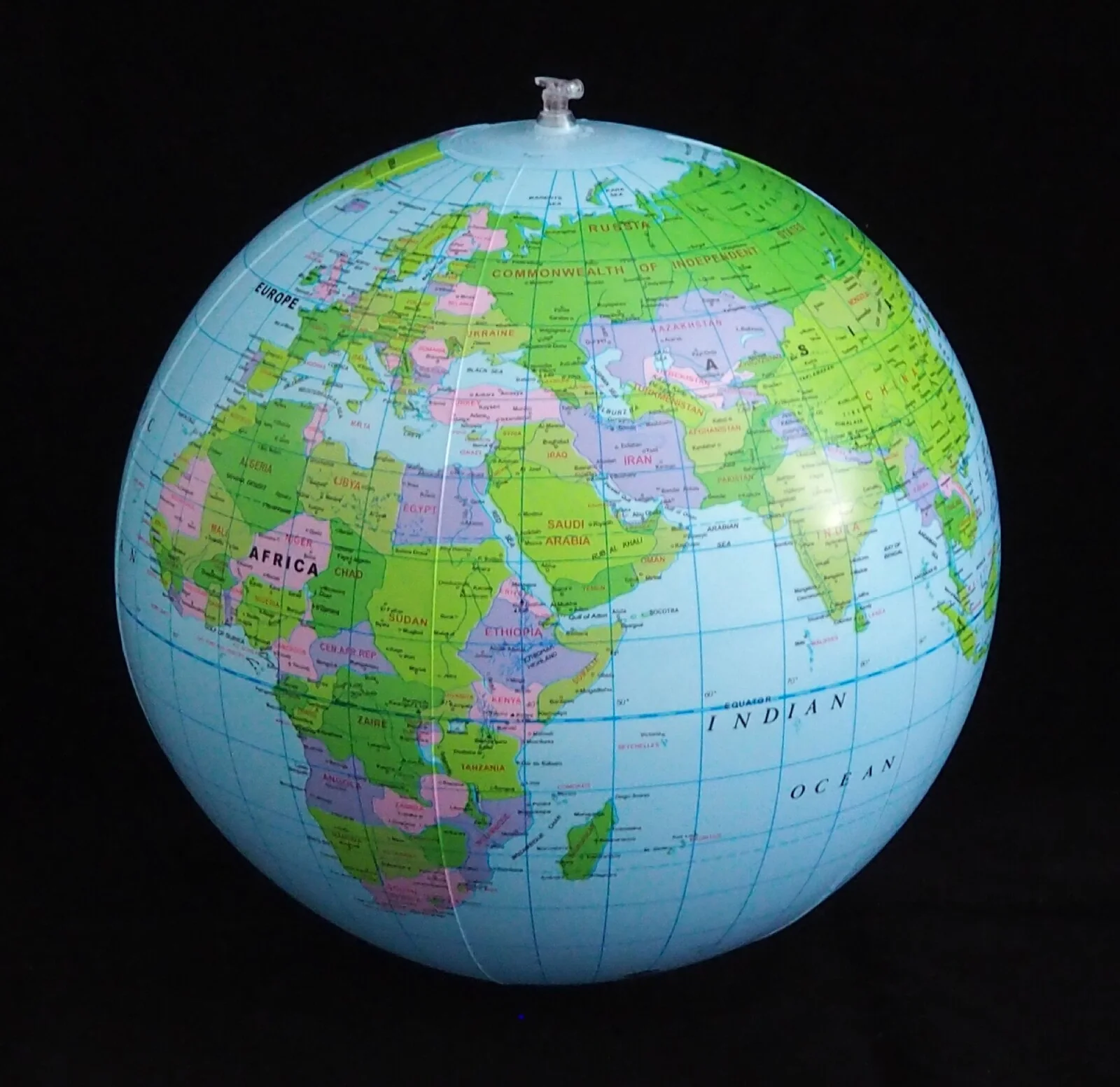 16" Inflatable Globe Earth World Beach Ball - Image 3