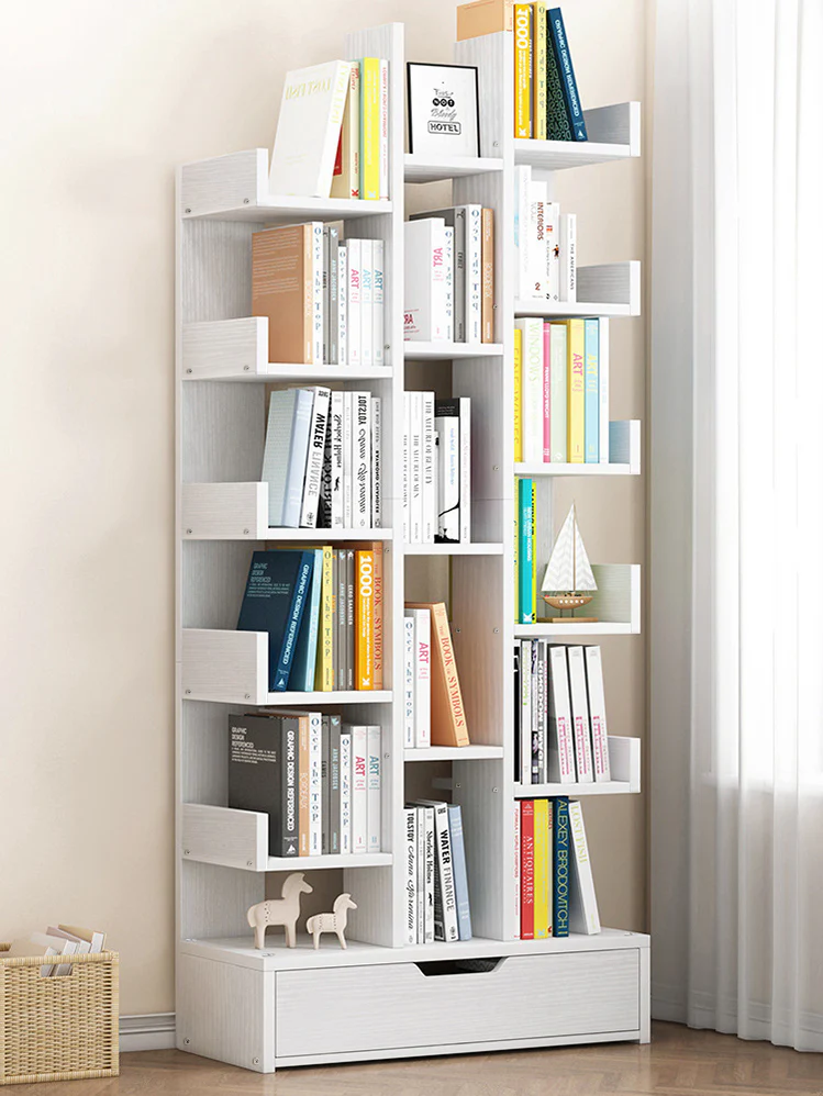 18-Shelf Brilliance Bookshelf Display Cabinet Shelf Bookcase Storage Organizer (White) - Image 4