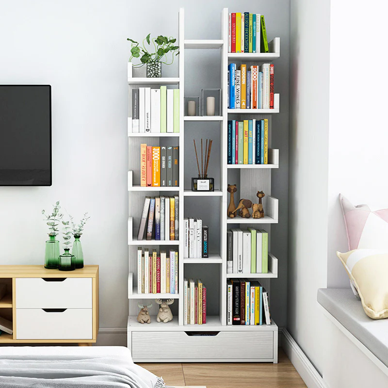 18-Shelf Brilliance Bookshelf Display Cabinet Shelf Bookcase Storage Organizer (White) - Image 6
