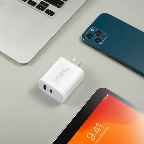 18W 2-Port Fast Charger USB C PD & USB-A QC Wall AC Adapter iPhone Android AU Plug - Image 3