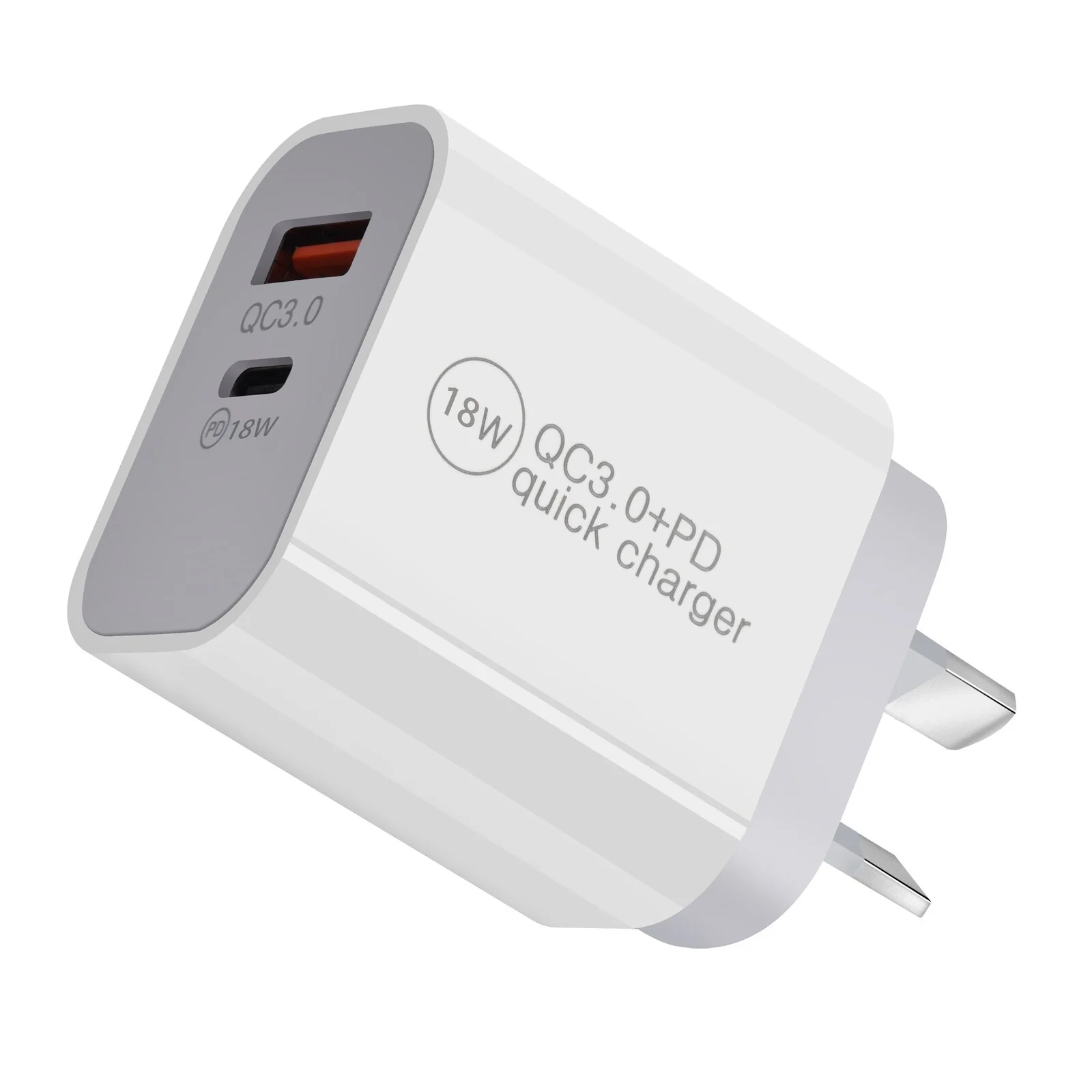 18W 2-Port Fast Charger USB C PD & USB-A QC Wall AC Adapter iPhone Android AU Plug - Image 6