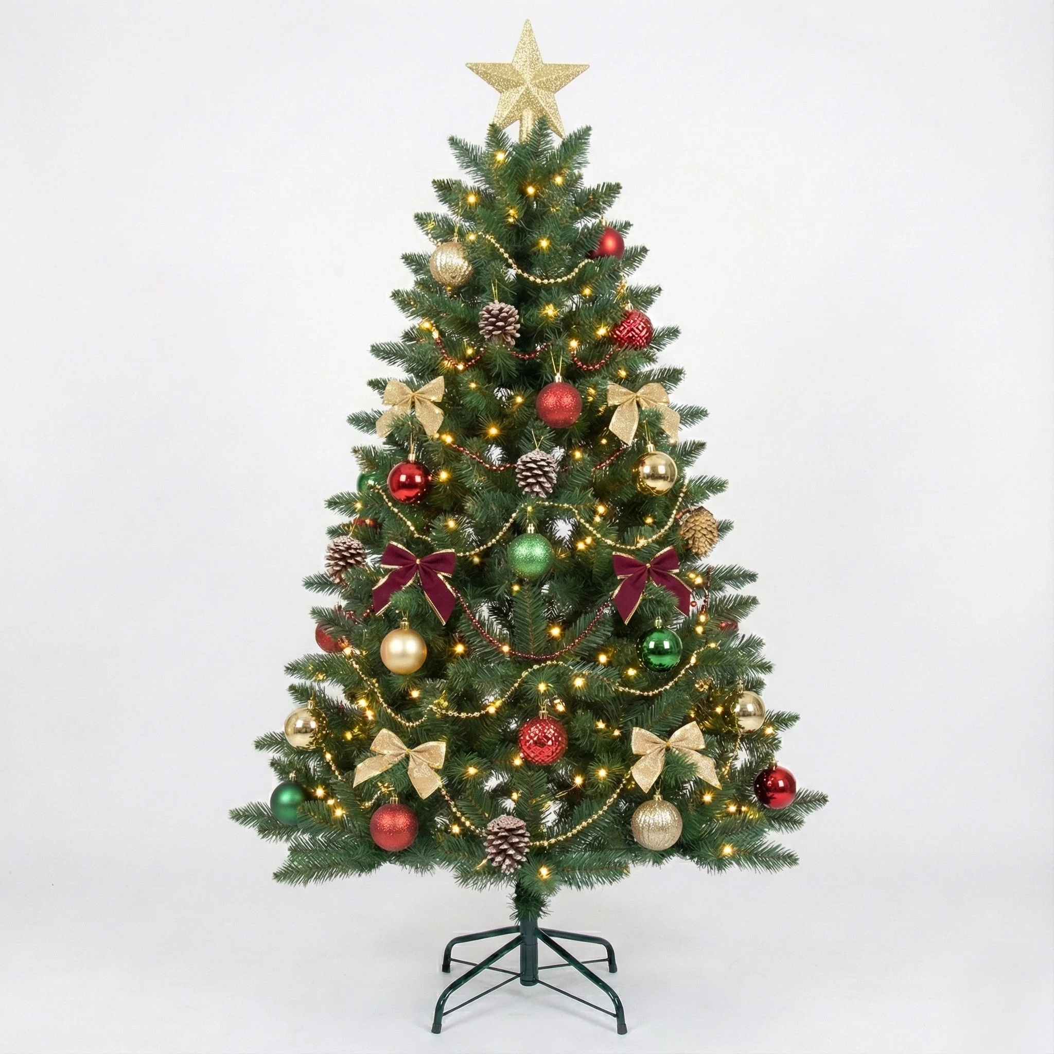 2.1m Traditional Green Christmas Tree 1000T - Image 13