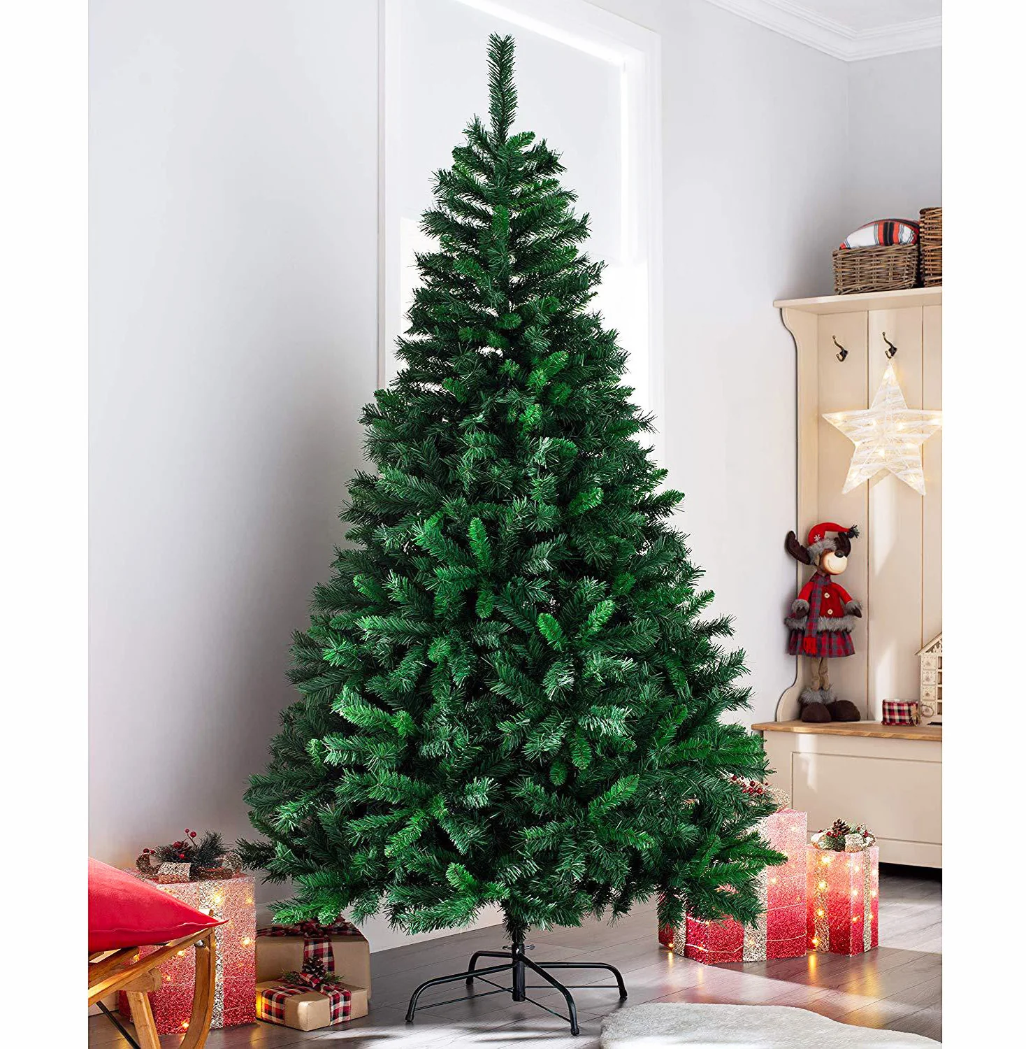 2.1m Traditional Green Christmas Tree 1000T - Image 4