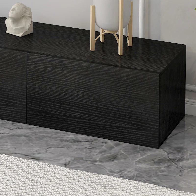 2.4m Lusso Designer Wooden TV Cabinet Entertainment Unit 240cm (Black) - Image 7