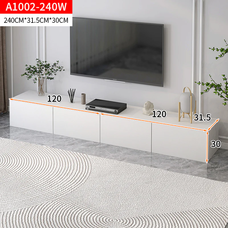 2.4m Lusso Designer Wooden TV Cabinet Entertainment Unit 240cm (White) - Image 10