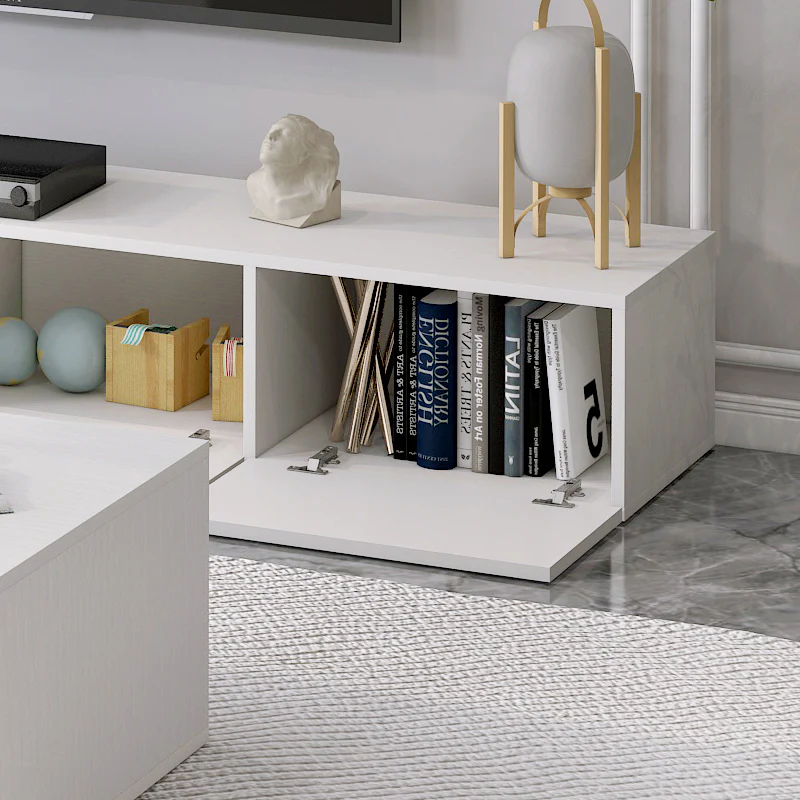 2.4m Lusso Designer Wooden TV Cabinet Entertainment Unit 240cm (White) - Image 17