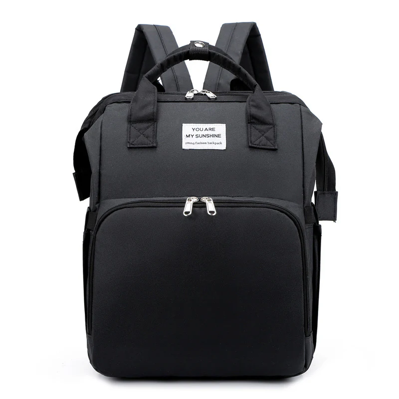 2-in-1 Nappy Bag with Baby Change Bed (Black) - Image 5