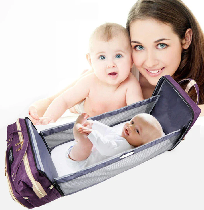 2-in-1 Nappy Bag with Baby Change Bed (Black) - Image 7