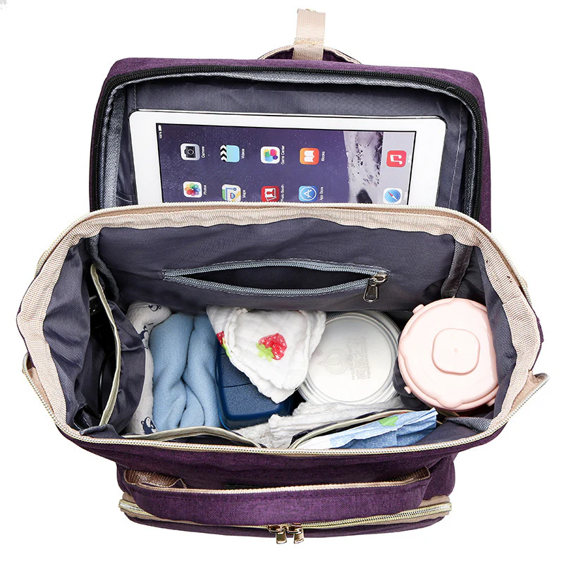 2-in-1 Nappy Bag with Baby Change Bed (Black) - Image 8