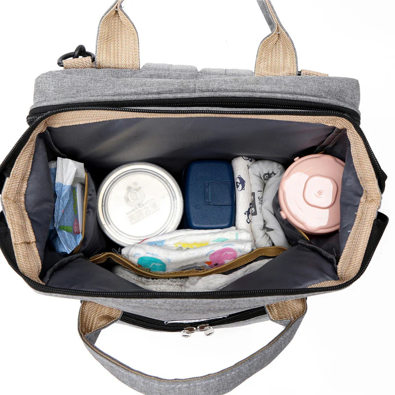2-in-1 Nappy Bag with Baby Change Bed (Grey) - Image 7