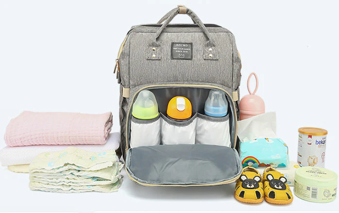 2-in-1 Nappy Bag with Baby Change Bed (Purple) - Image 15